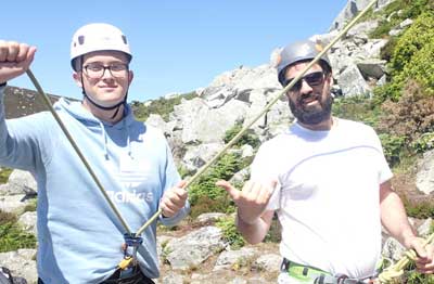 Rock climbing at Holyhead Mountain