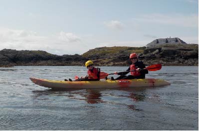 Sit on top kayaking around Holy Island